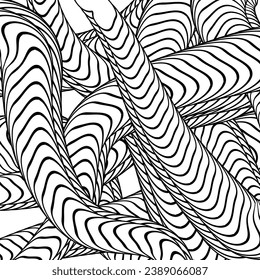 Vector monochrome lines seamless pattern Background