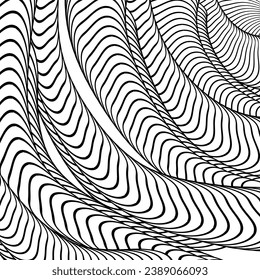Vector monochrome lines seamless pattern Background