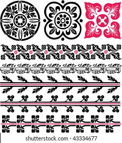 vector monochrome medieval patterns