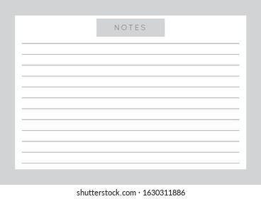 Vector monochrome minimalist abstract planner.Daily, weekly, monthly planner template.Blank printable horizontal notebook page with space for notes and goals.Business organizer.Paper sheet size A4.