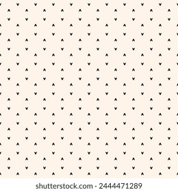 Fondo monocromo minimalista de Vector con Pequeñas flechas. Patrón sutil sin costuras con Formas pequeñas simples. Textura geométrica abstracta mínima en blanco y negro. Diseño geo decorativo repetido fácil