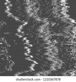 vector monochrome noise glitch halftone artistic grunge dotted texture blank template modern background design for poster, landing, invitation or presentation
