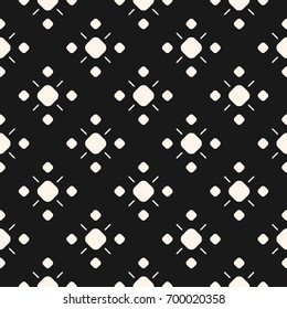 Vector monochrome ornamental geometric background texture. Simple seamless pattern with circles and lines. Traditional motif in modern digital rendition. Dark design for decoration, covers, package