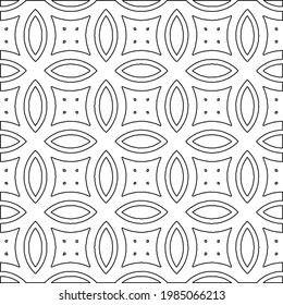 Vector monochrome pattern, Abstract texture for fabric print, card, table cloth, furniture, banner, cover, invitation, decoration, wrapping.