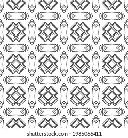 Vector monochrome pattern, Abstract texture for fabric print, card, table cloth, furniture, banner, cover, invitation, decoration, wrapping.