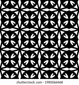 Vector monochrome pattern, Abstract texture for fabric print, card, table cloth, furniture, banner, cover, invitation, decoration, wrapping.