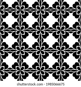 Vector monochrome pattern, Abstract texture for fabric print, card, table cloth, furniture, banner, cover, invitation, decoration, wrapping.
