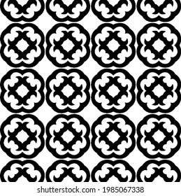 Vector monochrome pattern, Abstract texture for fabric print, card, table cloth, furniture, banner, cover, invitation, decoration, wrapping.