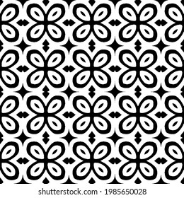 Vector monochrome pattern, Abstract texture for fabric print, card, table cloth, furniture, banner, cover, invitation, decoration, wrapping.