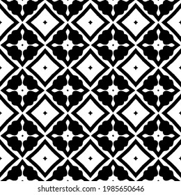 Vector monochrome pattern, Abstract texture for fabric print, card, table cloth, furniture, banner, cover, invitation, decoration, wrapping.