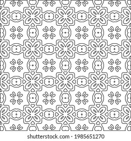 Vector monochrome pattern, Abstract texture for fabric print, card, table cloth, furniture, banner, cover, invitation, decoration, wrapping.