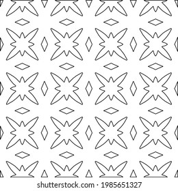 Vector monochrome pattern, Abstract texture for fabric print, card, table cloth, furniture, banner, cover, invitation, decoration, wrapping.
