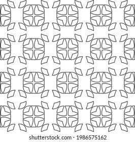 Vector monochrome pattern, Abstract texture for fabric print, card, table cloth, furniture, banner, cover, invitation, decoration, wrapping.