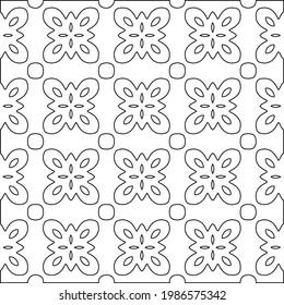 Vector monochrome pattern, Abstract texture for fabric print, card, table cloth, furniture, banner, cover, invitation, decoration, wrapping.