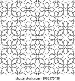 Vector monochrome pattern, Abstract texture for fabric print, card, table cloth, furniture, banner, cover, invitation, decoration, wrapping.