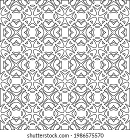 Vector monochrome pattern, Abstract texture for fabric print, card, table cloth, furniture, banner, cover, invitation, decoration, wrapping.