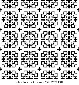 Vector monochrome pattern, Abstract texture for fabric print, card, table cloth, furniture, banner, cover, invitation, decoration, wrapping.