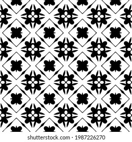 Vector monochrome pattern, Abstract texture for fabric print, card, table cloth, furniture, banner, cover, invitation, decoration, wrapping.