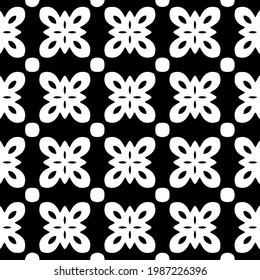 Vector monochrome pattern, Abstract texture for fabric print, card, table cloth, furniture, banner, cover, invitation, decoration, wrapping.