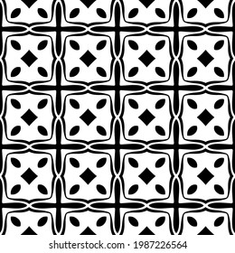 Vector monochrome pattern, Abstract texture for fabric print, card, table cloth, furniture, banner, cover, invitation, decoration, wrapping.