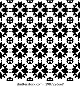 Vector monochrome pattern, Abstract texture for fabric print, card, table cloth, furniture, banner, cover, invitation, decoration, wrapping.