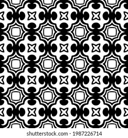 Vector monochrome pattern, Abstract texture for fabric print, card, table cloth, furniture, banner, cover, invitation, decoration, wrapping.