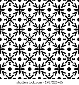 Vector monochrome pattern, Abstract texture for fabric print, card, table cloth, furniture, banner, cover, invitation, decoration, wrapping.