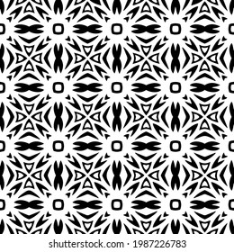 Vector monochrome pattern, Abstract texture for fabric print, card, table cloth, furniture, banner, cover, invitation, decoration, wrapping.