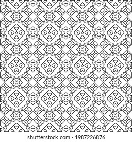 Vector monochrome pattern, Abstract texture for fabric print, card, table cloth, furniture, banner, cover, invitation, decoration, wrapping.