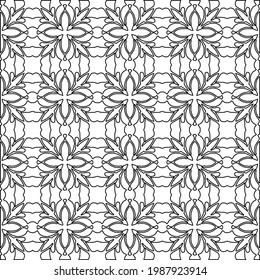 Vector monochrome pattern, Abstract texture for fabric print, card, table cloth, furniture, banner, cover, invitation, decoration, wrapping.