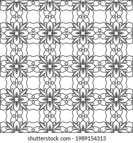Vector monochrome pattern, Abstract texture for fabric print, card, table cloth, furniture, banner, cover, invitation, decoration, wrapping.