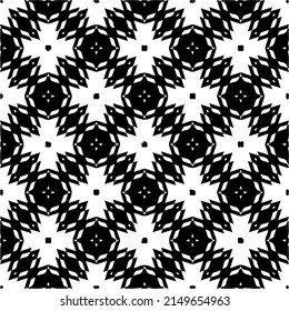 Patrón monocromo vectorial, textura abstracta para impresión de tela, tarjeta, mantel de mesa, mobiliario, banner, cubierta, invitación, decoración, envoltura.patrón repitiéndose sin soldadura.Negro y 
color blanco.