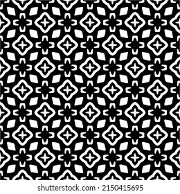 Vector monochrome pattern, Abstract texture for fabric print, card, table cloth, furniture, banner, cover, invitation, decoration, wrapping.seamless repeating pattern.Black and 
white color.
