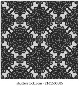 Vector monochrome pattern, Abstract texture for fabric print, card, table cloth, furniture, banner, cover, invitation, decoration, wrapping.seamless repeating pattern.Black and 
white color.