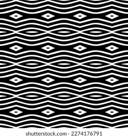 Vector monochrome pattern, Abstract texture for fabric print, card, table cloth, furniture, banner, cover, invitation, decoration, wrapping.seamless repeating pattern.Black and 
white color.