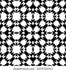 Vector monochrome pattern, Abstract texture for fabric print, card, table cloth, furniture, banner, cover, invitation, decoration, wrapping.seamless repeating pattern.Black and 
white color.