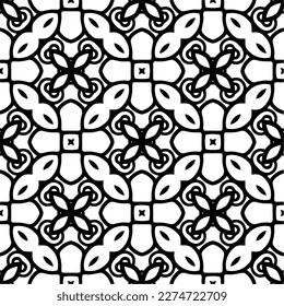 Vector monochrome pattern, Abstract texture for fabric print, card, table cloth, furniture, banner, cover, invitation, decoration, wrapping.seamless repeating pattern.Black and 
white color.