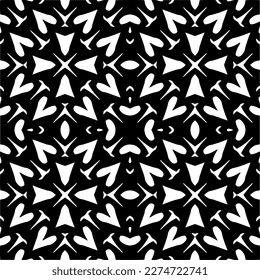 Vector monochrome pattern, Abstract texture for fabric print, card, table cloth, furniture, banner, cover, invitation, decoration, wrapping.seamless repeating pattern.Black and 
white color.