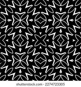 Vector monochrome pattern, Abstract texture for fabric print, card, table cloth, furniture, banner, cover, invitation, decoration, wrapping.seamless repeating pattern.Black and 
white color.
