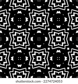 Vector monochrome pattern, Abstract texture for fabric print, card, table cloth, furniture, banner, cover, invitation, decoration, wrapping.seamless repeating pattern.Black and 
white color.