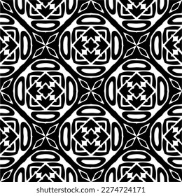 Vector monochrome pattern, Abstract texture for fabric print, card, table cloth, furniture, banner, cover, invitation, decoration, wrapping.seamless repeating pattern.Black and 
white color.