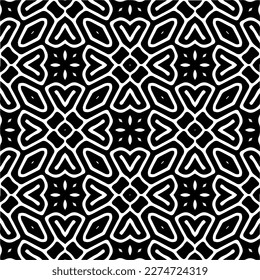 Vector monochrome pattern, Abstract texture for fabric print, card, table cloth, furniture, banner, cover, invitation, decoration, wrapping.seamless repeating pattern.Black and 
white color.
