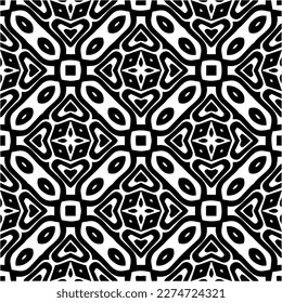Vector monochrome pattern, Abstract texture for fabric print, card, table cloth, furniture, banner, cover, invitation, decoration, wrapping.seamless repeating pattern.Black and 
white color.