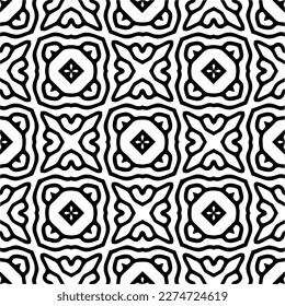 Vector monochrome pattern, Abstract texture for fabric print, card, table cloth, furniture, banner, cover, invitation, decoration, wrapping.seamless repeating pattern.Black and 
white color.
