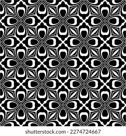 Vector monochrome pattern, Abstract texture for fabric print, card, table cloth, furniture, banner, cover, invitation, decoration, wrapping.seamless repeating pattern.Black and 
white color.