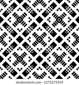 Vector monochrome pattern, Abstract texture for fabric print, card, table cloth, furniture, banner, cover, invitation, decoration, wrapping.seamless repeating pattern.Black and white color.