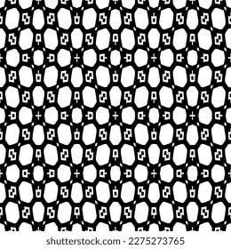 Vector monochrome pattern, Abstract texture for fabric print, card, table cloth, furniture, banner, cover, invitation, decoration, wrapping.seamless repeating pattern.Black and white color.