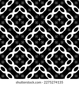 Vector monochrome pattern, Abstract texture for fabric print, card, table cloth, furniture, banner, cover, invitation, decoration, wrapping.seamless repeating pattern.Black and white color.