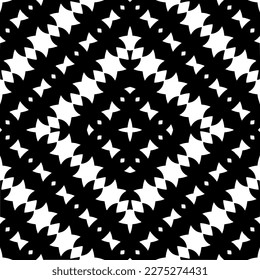 Vector monochrome pattern, Abstract texture for fabric print, card, table cloth, furniture, banner, cover, invitation, decoration, wrapping.seamless repeating pattern.Black and white color.