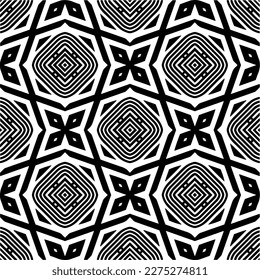 Vector monochrome pattern, Abstract texture for fabric print, card, table cloth, furniture, banner, cover, invitation, decoration, wrapping.seamless repeating pattern.Black and white color.
